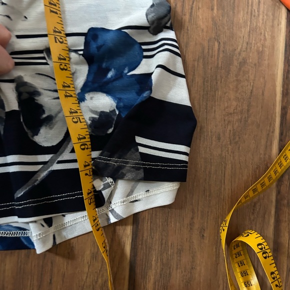 Blue and White Ruched Spaghetti Strap Maxi Sundress - Picture 5 of 5